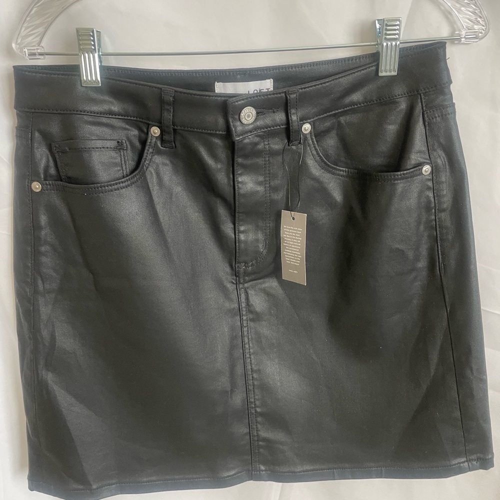 LOFT faux black leather mini skirt NWT size 6